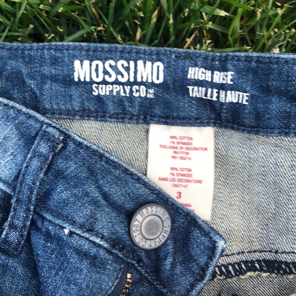 Mossimo High Waist Jean Shorts Crochet Trim Size 2 - Picture 3 of 6